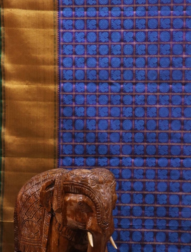 Handloom Pure Kanjeevaram Silk Fabric-Width-45-Inches
